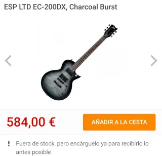 ESP LTD EC-200DX Charcoal Burst Guitarra