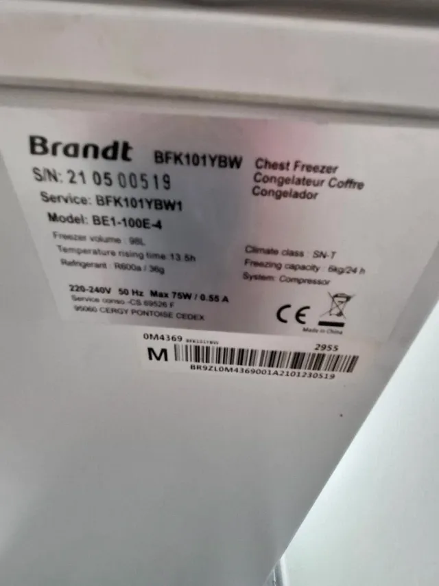 Congelador arcón Brandt