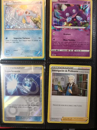 Lote Cartas Pokémon Totodile, Sableye, Entrenador