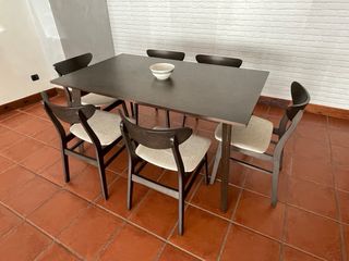 Mesa comedor y 6 sillas madera