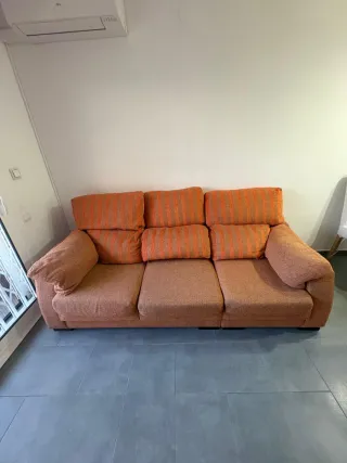 Sofá 3 plazas naranja