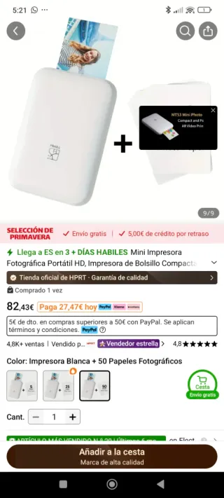 Impresora HPRT Térmica Portátil Color Nueva