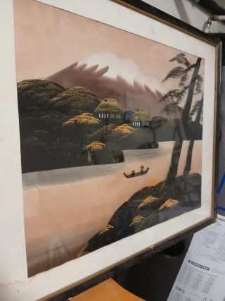 Quadro Giapponese Monte Fuji Barchetta