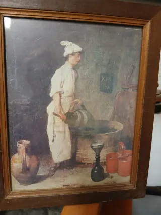 Dipinto antico cuoco in cucina