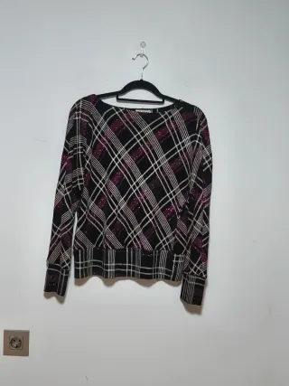 Blusa cuadros brillo El Corte Inglés