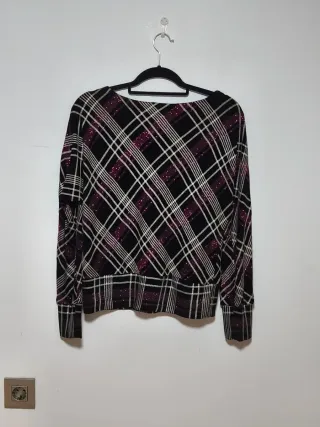 Blusa cuadros brillo El Corte Inglés