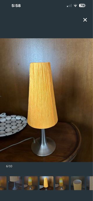 Lámpara de mesa tela y metal