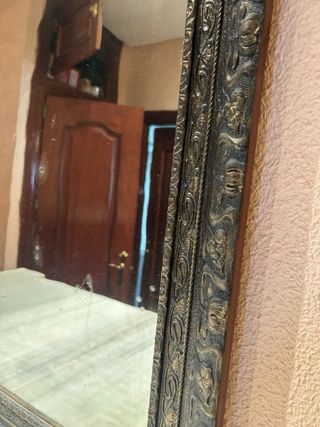 Espejo Vintage Grande Negro y Dorado