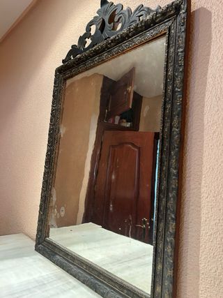 Espejo Vintage Grande Negro y Dorado