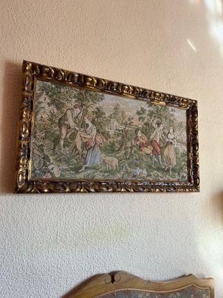 Cuadro Tapiz Vintage Marco Dorado