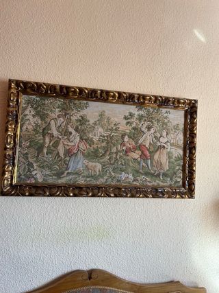 Cuadro Tapiz Vintage Marco Dorado