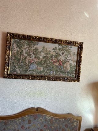 Cuadro Tapiz Vintage Marco Dorado