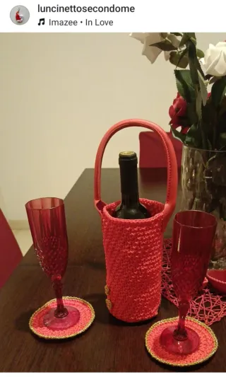Porta Bottiglie Uncinetto Fatto a Mano