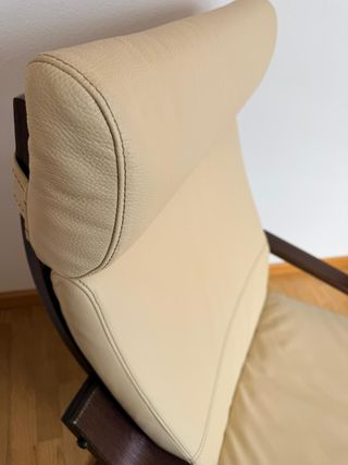 Sillón Ikea Poäng Piel Sintética Beige