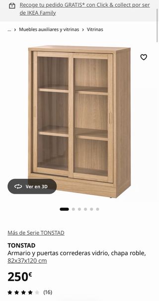 Vitrina NUEVA IKEA TONSTAD Roble Cristal