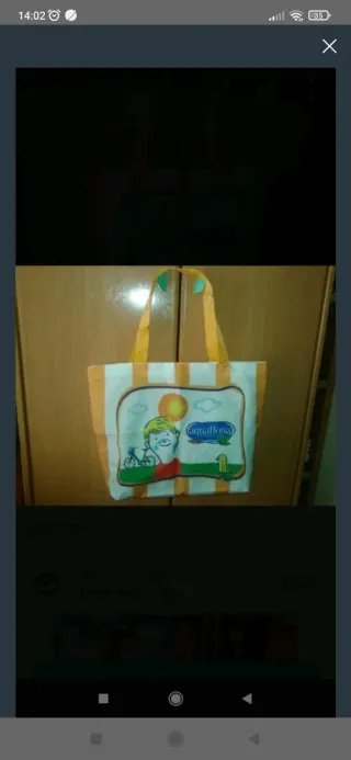 Bolsa de tela AquaBona naranja y blanca