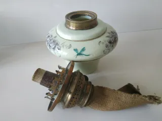 Quinqué antiguo opalina verde