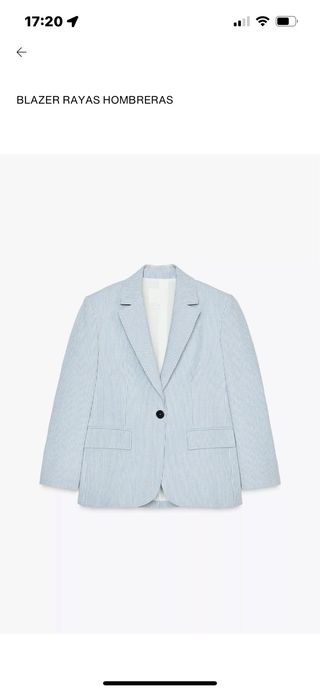 Blazer Zara Rayas Azul Blanco Talla M