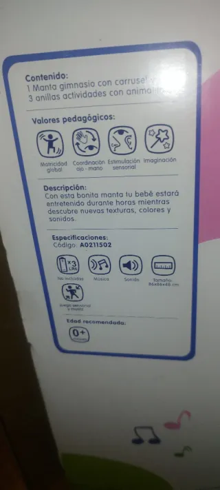 Manta Gimnasio Bebé Musical con Actividades