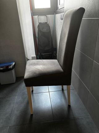 Sillas de comedor tela y madera