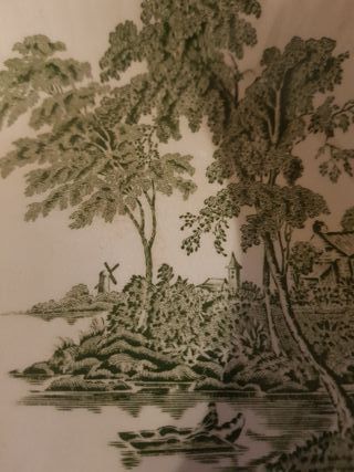 Ciotola vintage anni '40 paesaggio verde