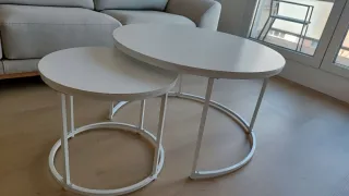 Mesas nido blancas redondas