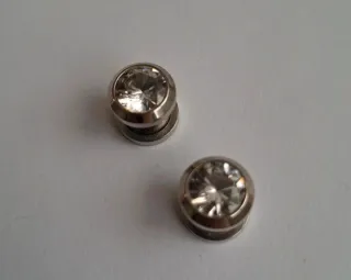 Pendientes dilatación acero plata y brillante 8mm