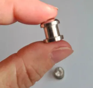 Pendientes dilatación acero plata y brillante 8mm