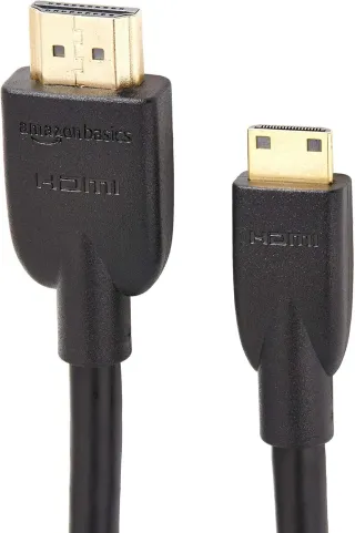 Amazon Basics - Cable Mini HDMI de Alta Velocidad a HDMI , 1.8 m, Color Negro