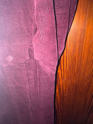 Cappotto lungo in velluto a coste bordeaux