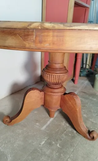 Mesa redonda madera maciza teca