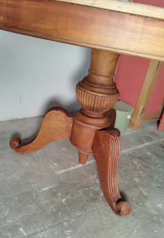 Mesa redonda madera maciza teca