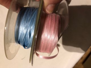 Cinta Raso Azul y Rosa