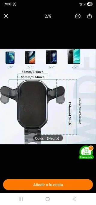 Soporte Coche REDUCTORA DE ESPALDA,TENSIOMETRO