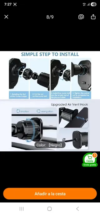 Soporte Coche REDUCTORA DE ESPALDA,TENSIOMETRO