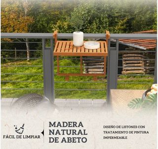 Mesa Balcón Plegable Madera