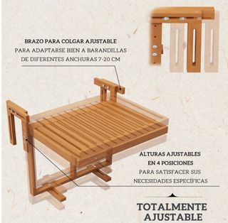 Mesa Balcón Plegable Madera