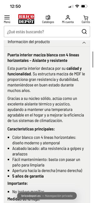 Puerta Interior Brico Depot Blanca