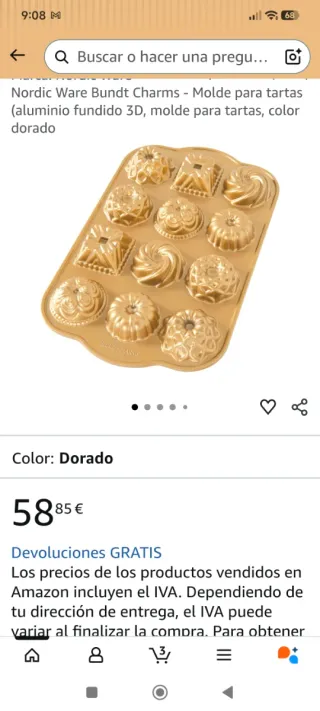 Molde repostería Bundt Charms, aluminio fundido