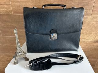 Maletín DOLPHIN Negro Cuero Portadocumentos