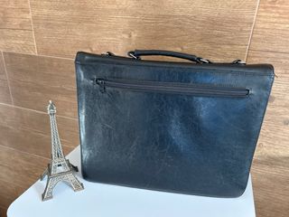 Maletín DOLPHIN Negro Cuero Portadocumentos