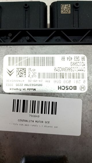 CENTRALITA MOTOR UCE CITROEN BERLINGO FURGÓN 796840