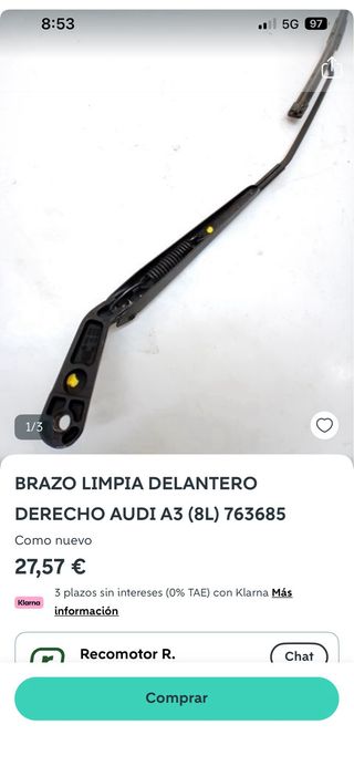 Brazos limpiaparabrisas Audi A3