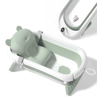 Bañera bebé plegable con cojín y termómetro