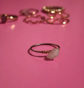 Set di 7 anelli colore oro