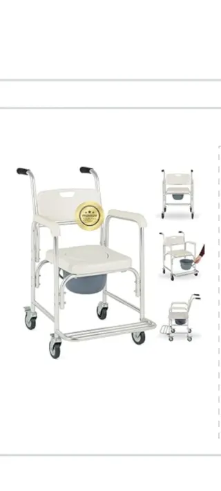 Silla Ducha WC con Ruedas y pies abatibles