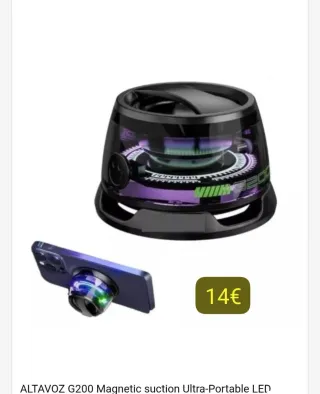 Altavoz G200 Portátil LED 14€