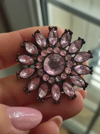 Spilla vintage fiore rosa