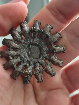 Spilla vintage fiore rosa