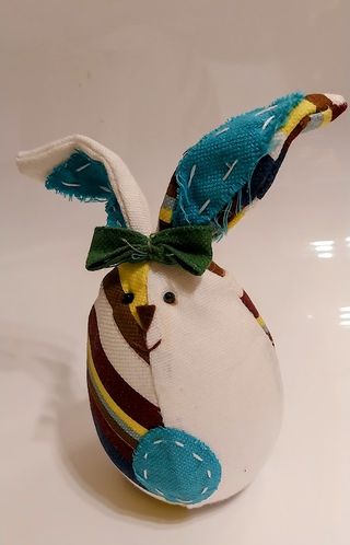 3 coniglietti decorazioni pasquali stoffa